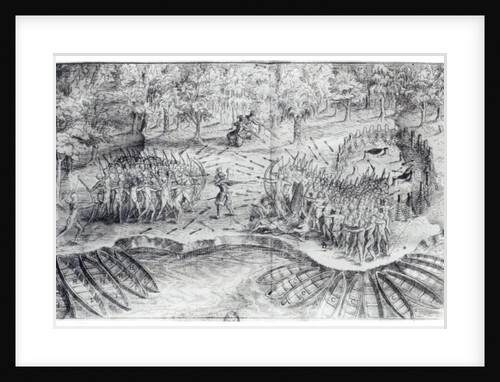 Fighting of Hurons by French School