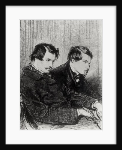 Edmond de Goncourt and Jules de Goncourt in a box at the theatre, 1853 by Paul Gavarni