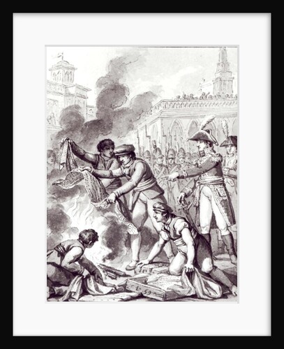 English goods burnt in Amsterdam by Charles Monnet