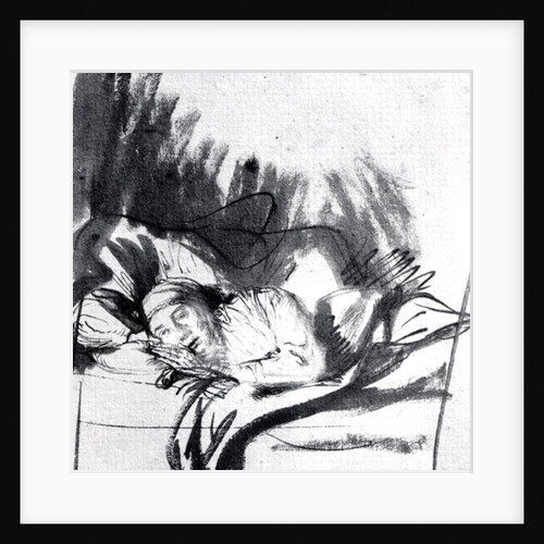 Sick woman in a bed, maybe Saskia, wife of the painter, 1640 by Rembrandt Harmensz. van Rijn