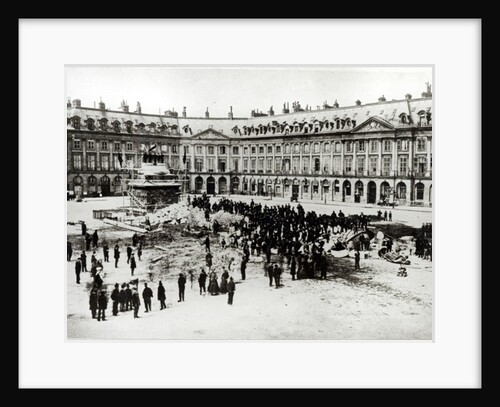 Destruction of the Vendome Column during the Commune, 1871 by French Photographer