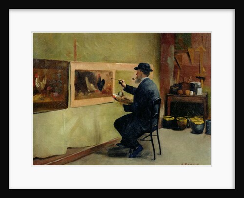 Charles Philippe Gevens, father-in-law of the artist, painting in his studio 21, avenue d'Eylau by Jules Ernest Renoux