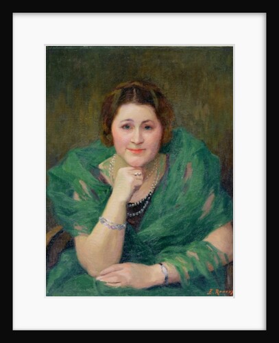 Portrait of a Russian Woman with a Green Scarf by Jules Ernest Renoux