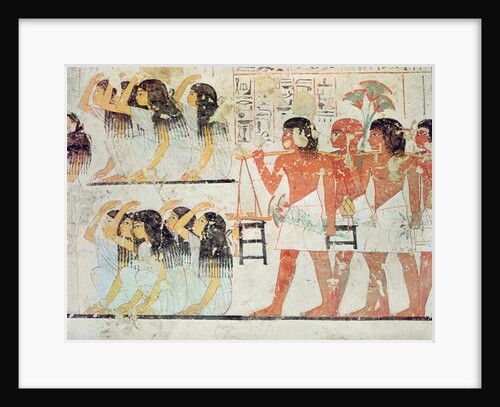 Group of mourners in the funeral procession of Ramose by Egyptian 18th Dynasty