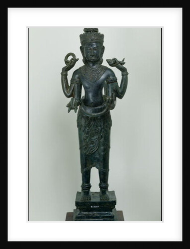 Statue of Vishnu in his triple form of Vishnu, Narayana and Vasudeva, Angkor Thom by Cambodian Cambodian