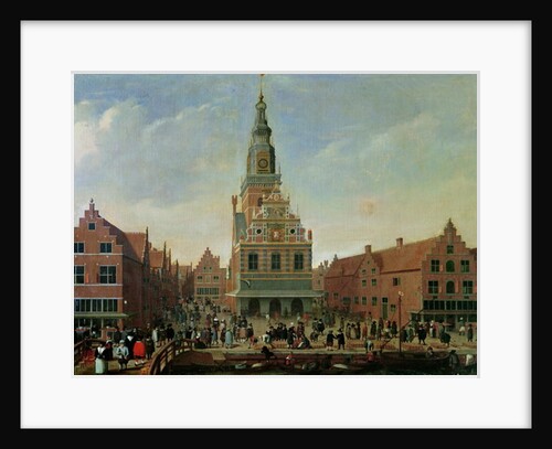 View of the Weighhouse and the Cheese Market at Alkmaar by Dutch School