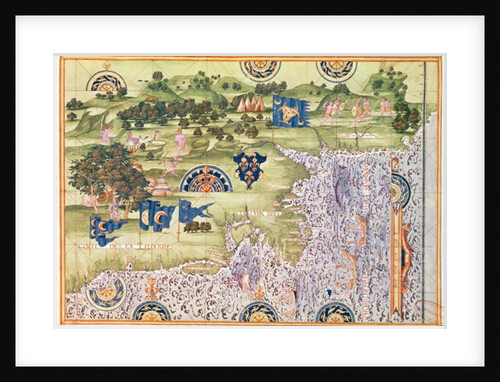 Fol.56v Map of Florida, Canada and Labrador by Guillaume Le Testu