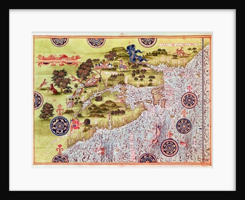 Fol.57v Map of Canada and Florida by Guillaume Le Testu