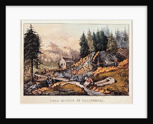 Gold Mining in California by American School
