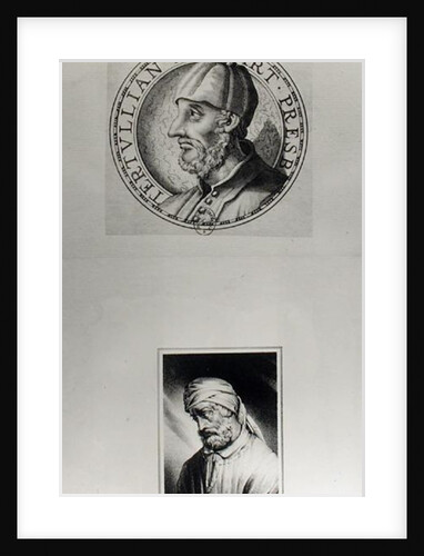 Two portraits of Quintus Septimus Florens Tertullianus known as Tertullian by Etienne (after) Gautier