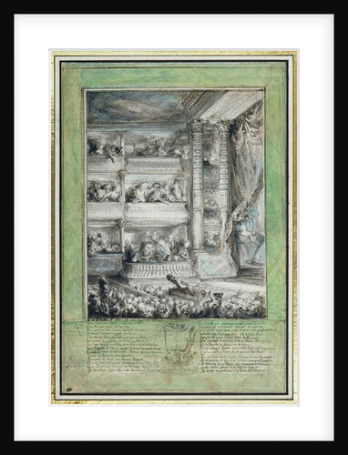 The Crowning of Voltaire at the Theatre Francais by Gabriel de Saint-Aubin