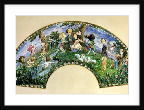 Fan depicting George Sand and her friends in 1838 by Auguste & Sand George (1804-76) Charpentier