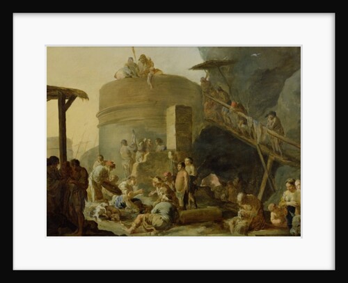 Beggars by a Lime Kiln by Sebastien Bourdon