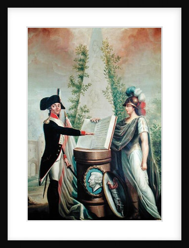 An Officer of the National Guard Swearing an Oath of Allegiance before the Altar of the Constitution and the Declaration of the Rights of Man by French School