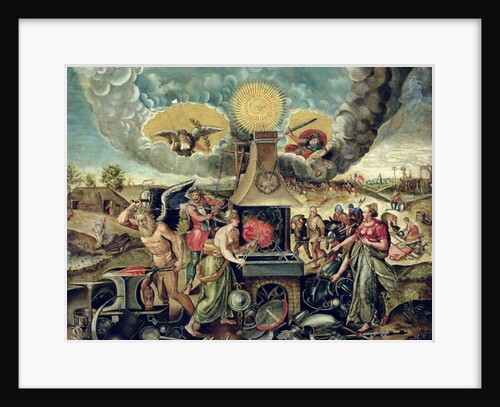 The Forges of Vulcan with Time Turning Weapons into Tools by Flemish School