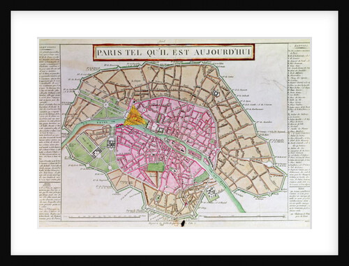 Map of Paris, June 1800 by French School