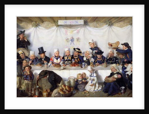 The Wedding Feast of Corentin Le Guerveur and Anne-Marie Kerinvel, 1880 by Victor Marie Roussin