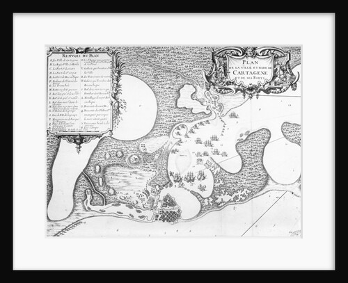 Plan of the Town and Harbour of Cartagena, Colombia, in 1697 by French School
