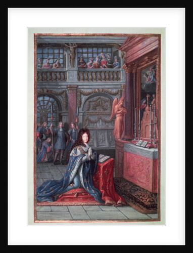 Frontispiece of the 'Hours of Louis XIV' depicting Louis XIV at Prayer by French School
