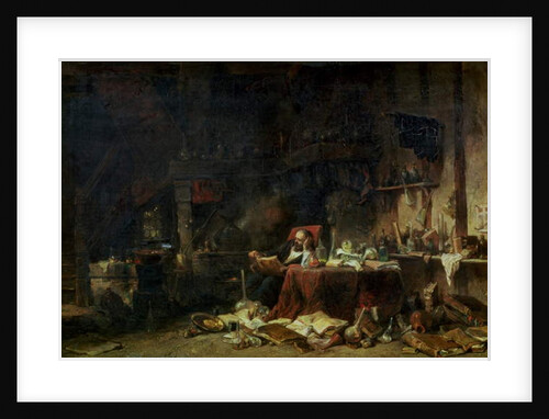 Interior of an Alchemist's Study by Louis Eugene Gabriel Isabey