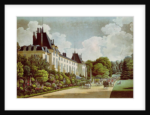 View of the Chateau de la Malmaison next to the park by Auguste Simon Garneray