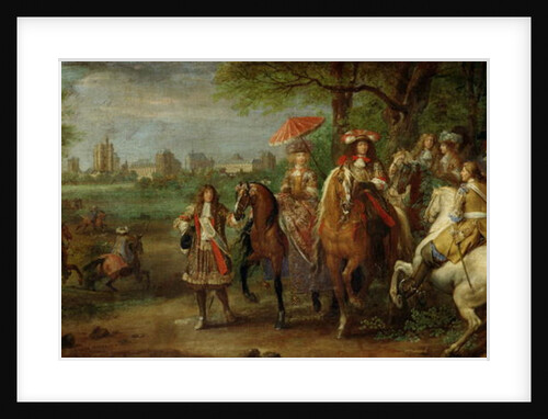 View of the Chateau de Vincennes with Louis XIV and Maria Theresa of Austria, 1669 by Adam Frans van der Meulen