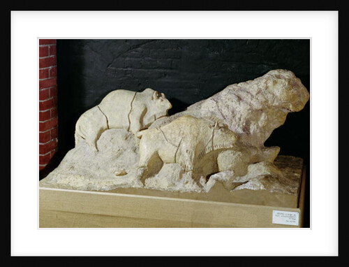 Copy of a sculpture of bisons, from Le Tuc-d'Audoubert, Magdalenian by School French