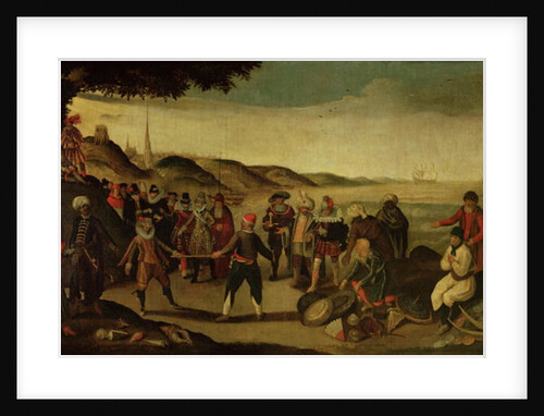 The Dispute over the Golden Baton or The Dispute between the Spanish and the Dutch over Trade in the Indies, 1609 by French School