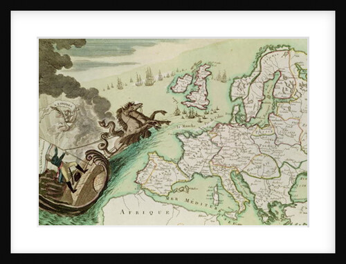 Map illustrating the Naval Attack on England by Napoleon Bonaparte c.1803-04 by French School