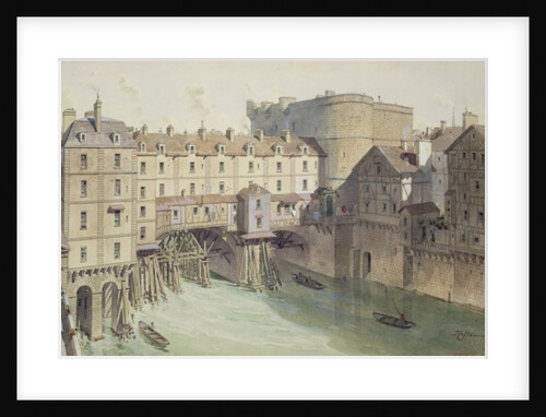 View of Petit Chatelet and the Petit Pont in 1717 by Theodor Josef Hubert (after) Hoffbauer