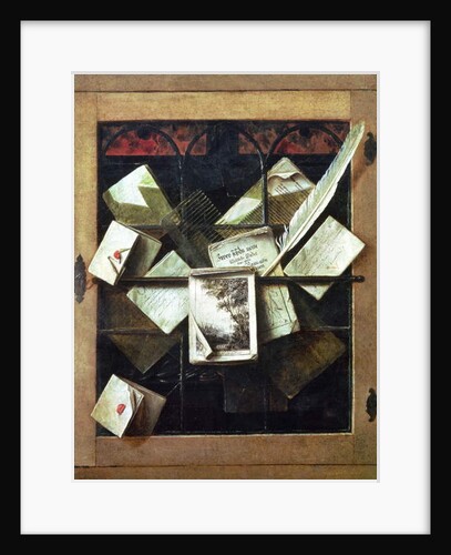 Trompe l'oeil with letters and notebooks, 1665 by Cornelis Norbertus Gijsbrechts