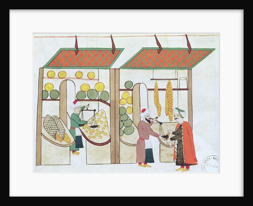 Ms.1671 Two Fruit Shops, c.1580 by Islamic School
