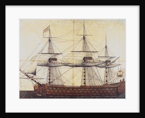 The Ship 'La Ville de Paris' launched at the port of Rochefort, 19th January 1760 by French School