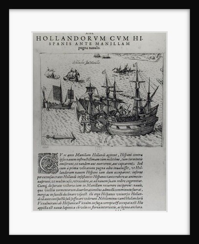 Naval combat between the Dutch and the Spanish off the coast of Manila by Dutch School