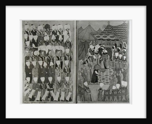 Sultan Ahmed III Distributing Money in front of the Kiosk of Baghdad during the Circumcision Ceremonies by Levni Levni