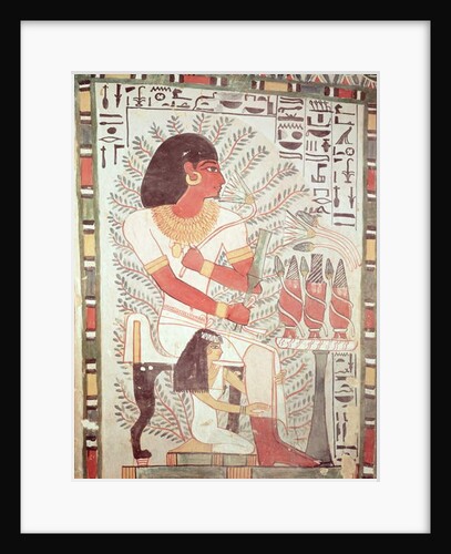 Sennefer seated with his wife, Meryt by Egyptian 18th Dynasty