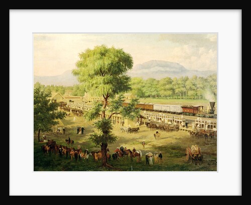 Railway in the Valley of Mexico, 1869 by Luiz Coto