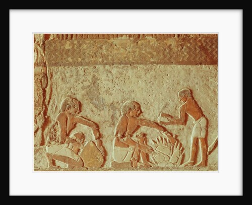 Relief depicting the making and baking of bread, Old Kingdom by Egyptian 5th Dynasty