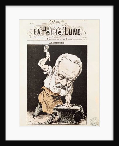 Caricature of Victor Hugo from the front cover of 'La Petite Lune', February 1879 by Andre Gill