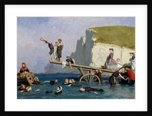 Bathing at Etretat by Eugene Modeste Edmond Lepoittevin