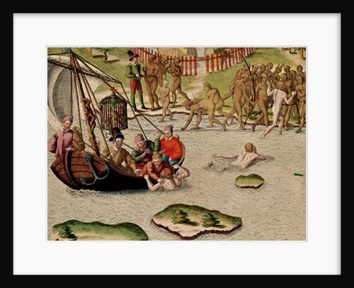 The French Vessel Lands and an Unsuccessful Attempt is Made to Exchange Prisoners by Theodor de Bry