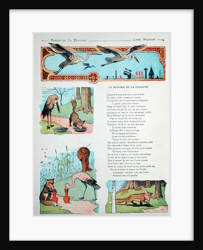 The Stork and the Fox by Benjamin (after) Rabier
