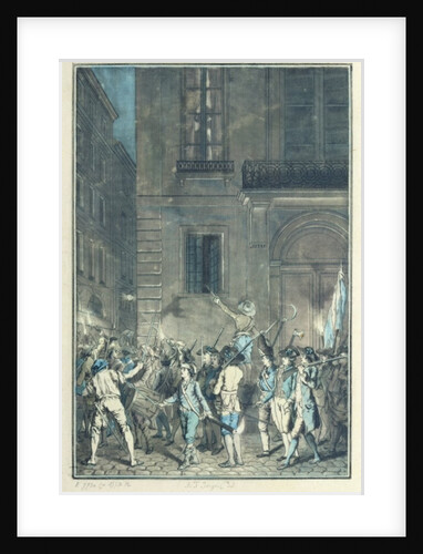 The mob roaming the streets of Paris carrying torches at night in July 1789 by Antoine Louis Francois Sergent-Marceau