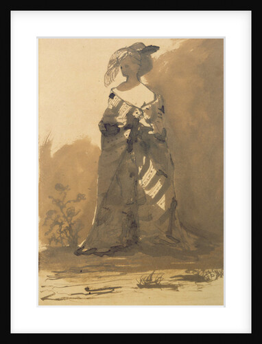 Woman Wearing an Overcoat and a Feathered Hat by Victor Hugo