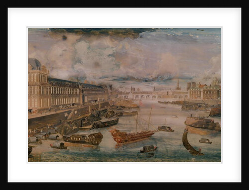 View of the Seine, the Grande Galerie of the Louvre and the College des Quatre Nations, c.1680 by French School