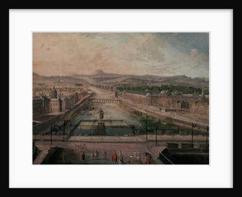 View of Place Dauphine and the Seine by French School