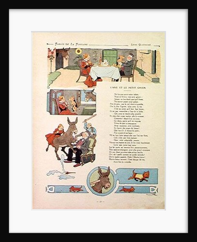 The Donkey and the Little Dog by Benjamin (after) Rabier