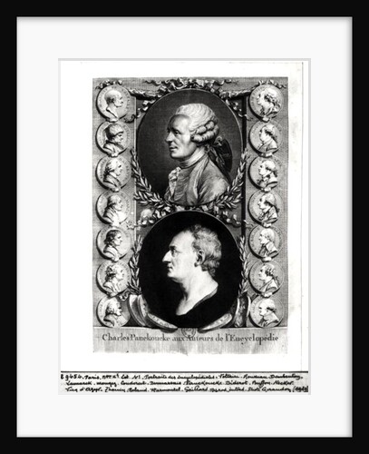 Portraits of the Encyclopaedists Jean Le Rond d'Alembert and Denis Diderot 1751-72 by French School
