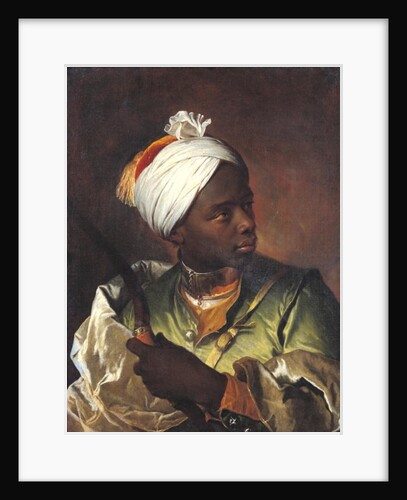 Portrait of a black man holding a bow, c.1697 by Hyacinthe Francois Rigaud