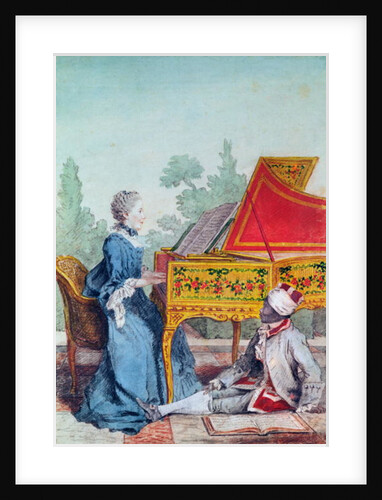 Portrait of Mademoiselle Desgots of Saint-Domingue with her slave Laurent by Louis Carrogis Carmontelle
